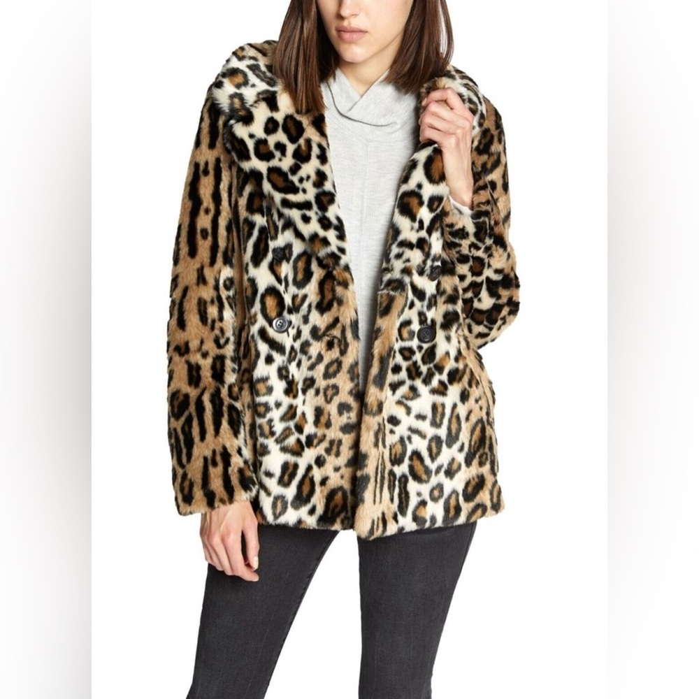Sanctuary Seeing Spots Leopard Faux Fur Coat Size Small